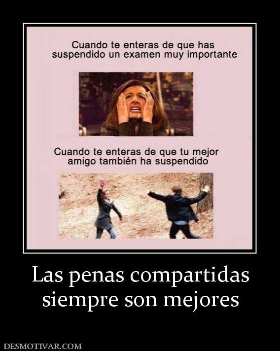 Las penas compartidas siempre son mejores