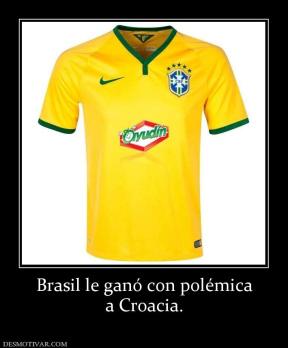 Brasil le ganó con polémica a Croacia.