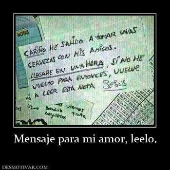 Mensaje para mi amor, leelo.