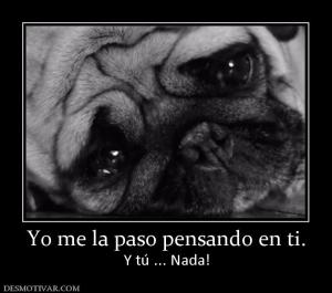Yo me la paso pensando en ti. Y tú ... Nada!