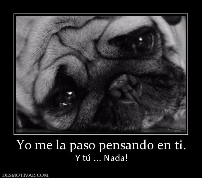 Yo me la paso pensando en ti. Y tú ... Nada!