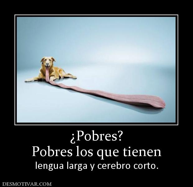 ¿Pobres? Pobres los que tienen  lengua larga y cerebro corto.
