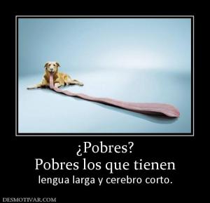¿Pobres? Pobres los que tienen  lengua larga y cerebro corto.