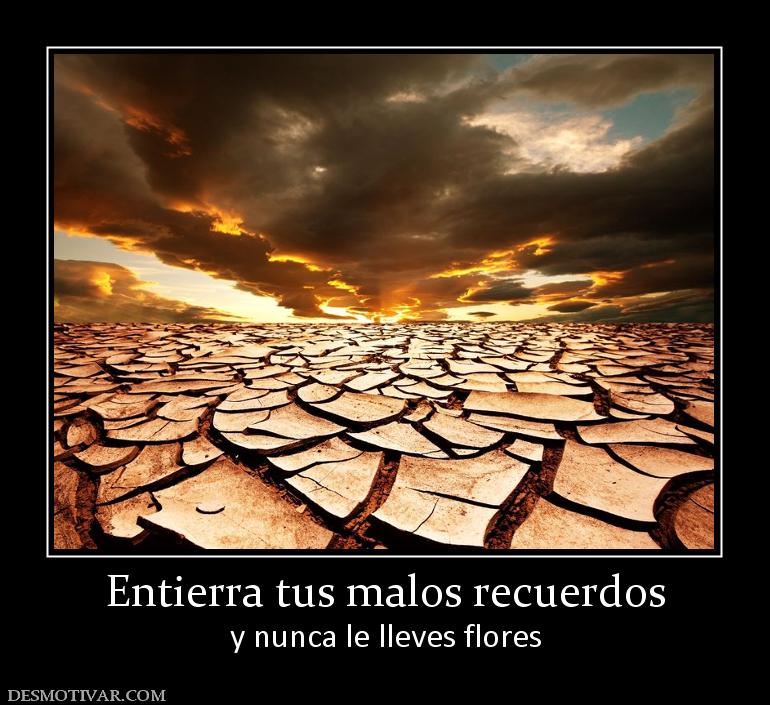 Entierra tus malos recuerdos y nunca le lleves flores