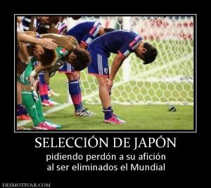SELECCIÓN DE JAPÓN pidiendo perdón a su afición al ser eliminados el Mundial