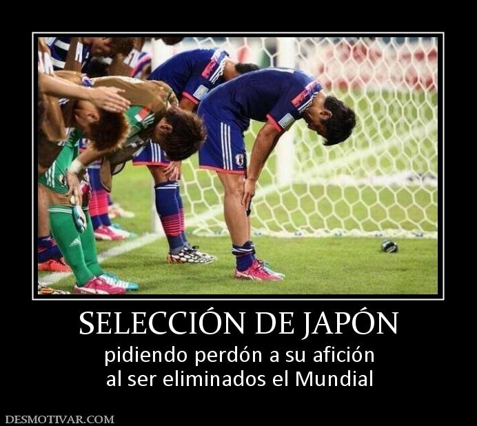 SELECCIÓN DE JAPÓN pidiendo perdón a su afición al ser eliminados el Mundial