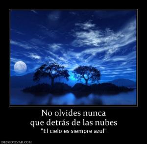 No olvides nunca que detrás de las nubes