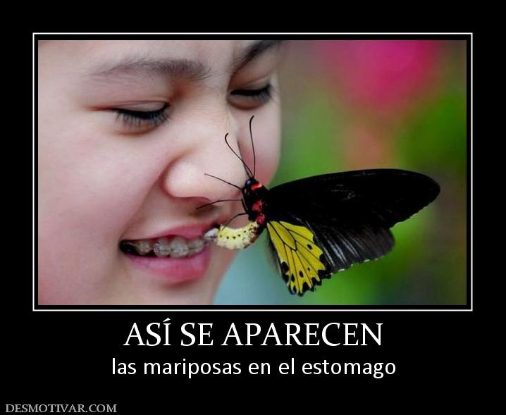 ASÍ SE APARECEN las mariposas en el estomago