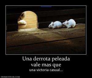Una derrota peleada vale mas que una victoria casual...