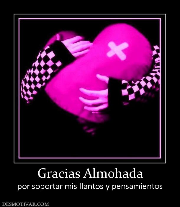 Gracias Almohada por soportar mis llantos y pensamientos