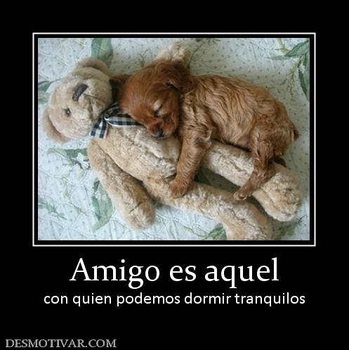 Amigo es aquel con quien podemos dormir tranquilos