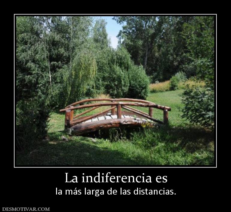 La indiferencia es la más larga de las distancias.