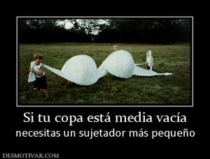 Si tu copa está media vacía necesitas un sujetador más pequeño
