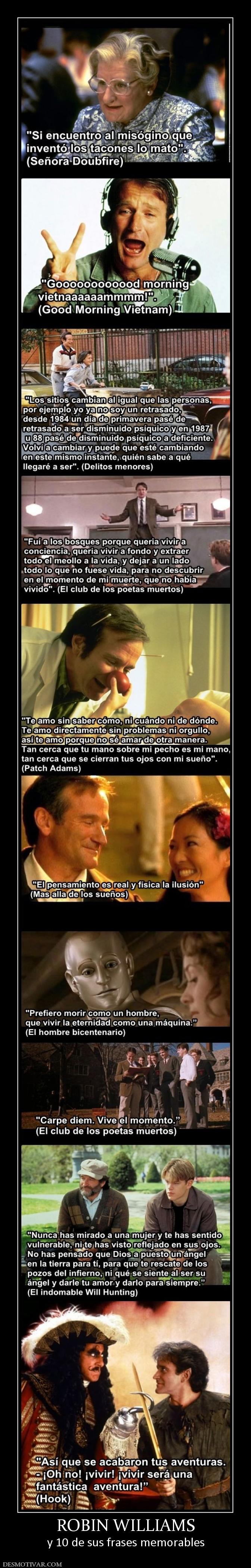 ROBIN WILLIAMS y 10 de sus frases memorables