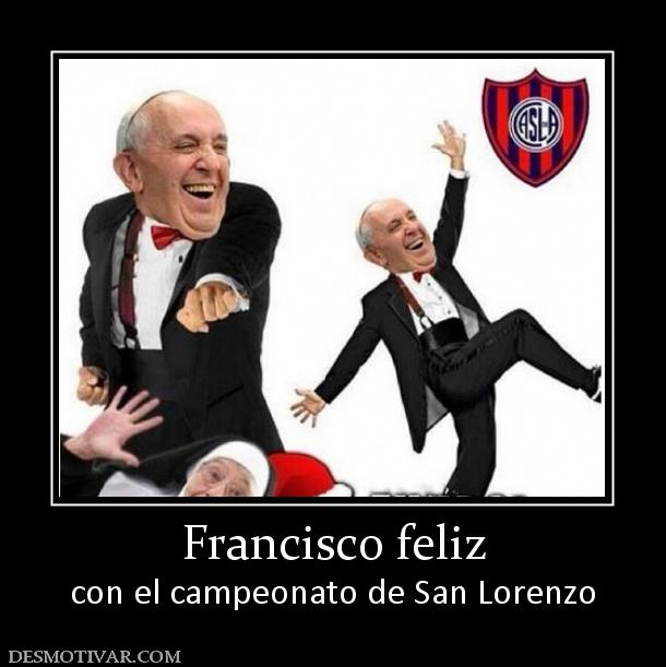 Francisco feliz con el campeonato de San Lorenzo