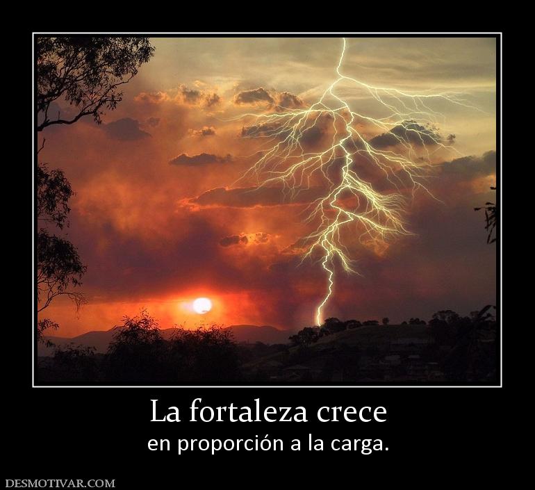 La fortaleza crece en proporción a la carga.