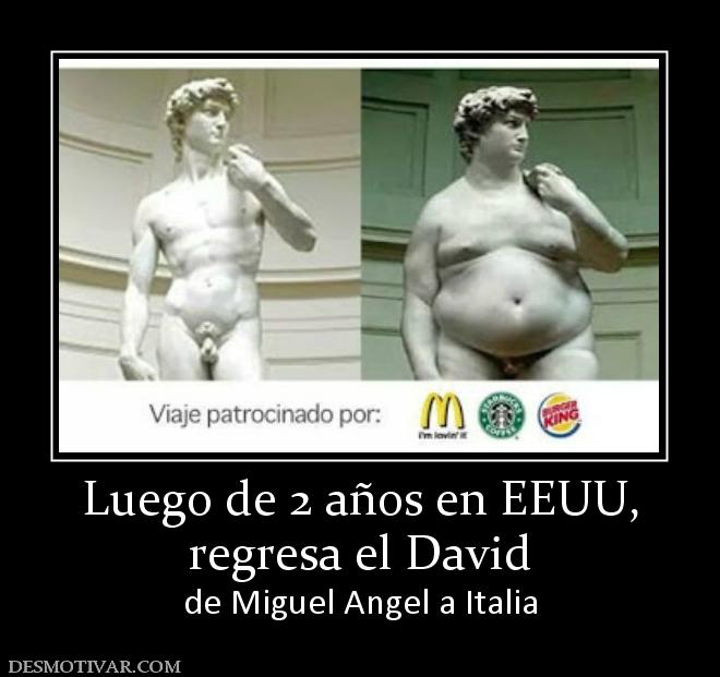 Luego de 2 años en EEUU, regresa el David de Miguel Angel a Italia