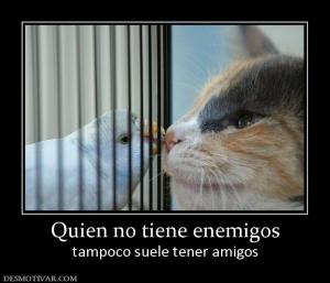 Quien no tiene enemigos tampoco suele tener amigos