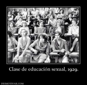 Clase de educación sexual, 1929.