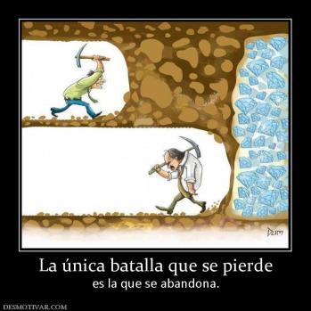 La única batalla que se pierde es la que se abandona.