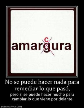 No se puede hacer nada para remediar lo que pasó,  pero sí se puede hacer mucho para cambiar lo que viene por delante