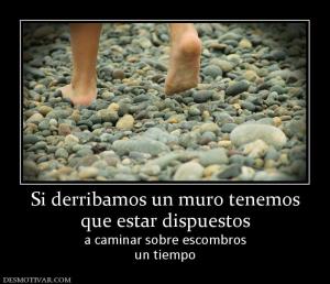 Si derribamos un muro tenemos que estar dispuestos  a caminar sobre escombros un tiempo