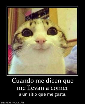 Cuando me dicen que me llevan a comer  a un sitio que me gusta.