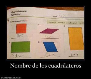 Nombre de los cuadrilateros