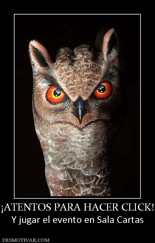 ¡ATENTOS PARA HACER CLICK! Y jugar el evento en Sala Cartas