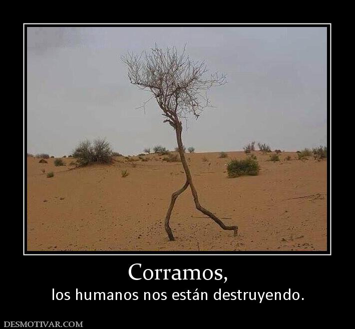 Corramos, los humanos nos están destruyendo.