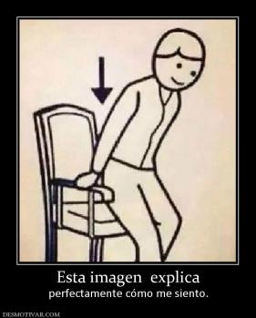 Esta imagen  explica perfectamente cómo me siento.