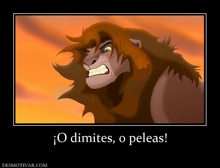 ¡O dimites, o peleas!