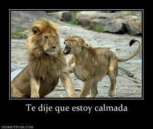 Te dije que estoy calmada