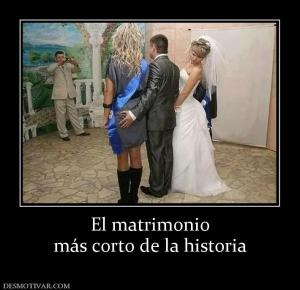 El matrimonio más corto de la historia