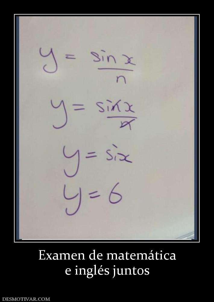 Examen de matemática e inglés juntos