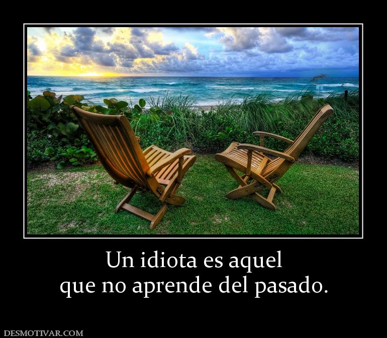Un idiota es aquel que no aprende del pasado.
