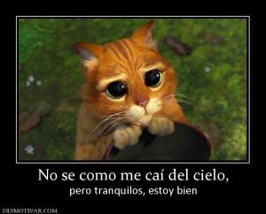 No se como me caí del cielo, pero tranquilos, estoy bien