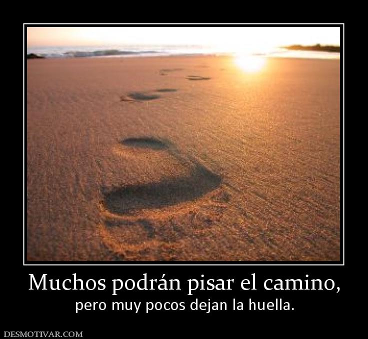Muchos podrán pisar el camino, pero muy pocos dejan la huella.