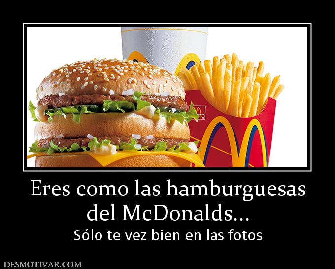 Eres como las hamburguesas del McDonalds... Sólo te vez bien en las fotos