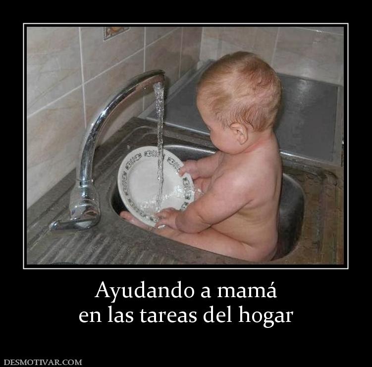 Ayudando a mamá en las tareas del hogar