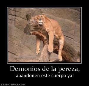Demonios de la pereza, abandonen este cuerpo ya!