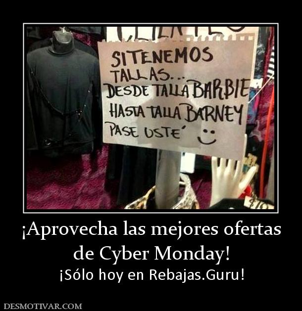 ¡Aprovecha las mejores ofertas de Cyber Monday!  ¡Sólo hoy en Rebajas.Guru!