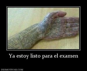 Ya estoy listo para el examen