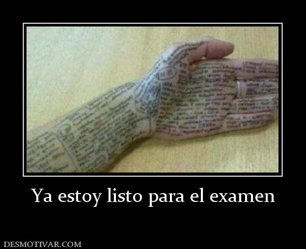 Ya estoy listo para el examen