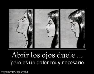 Abrir los ojos duele ... pero es un dolor muy necesario