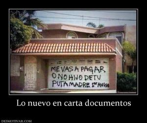 Lo nuevo en carta documentos