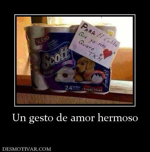 Un gesto de amor hermoso