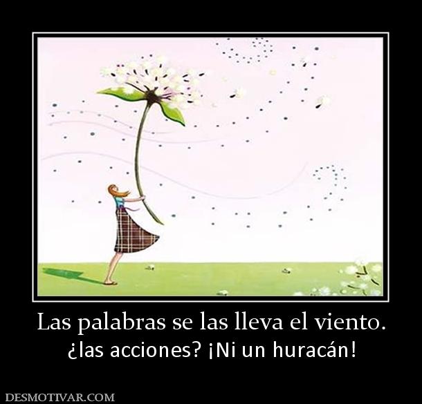Las palabras se las lleva el viento. ¿las acciones? ¡Ni un huracán!