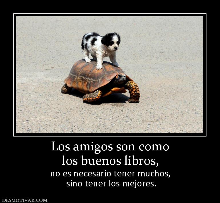 Los amigos son como los buenos libros,  no es necesario tener muchos,  sino tener los mejores.