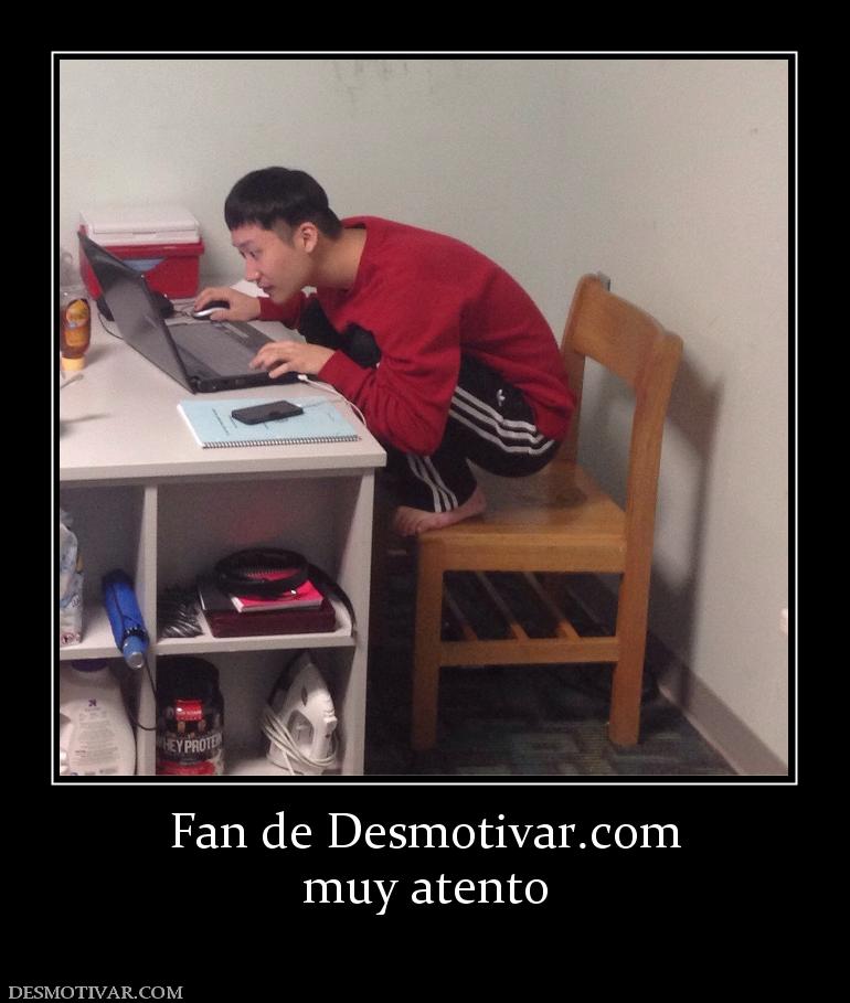 Fan de Desmotivar.com muy atento